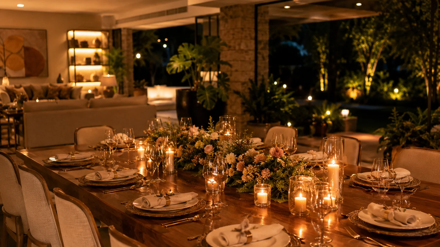 Casa preparada para aniversário adulto com buffet em Belo Horizonte.