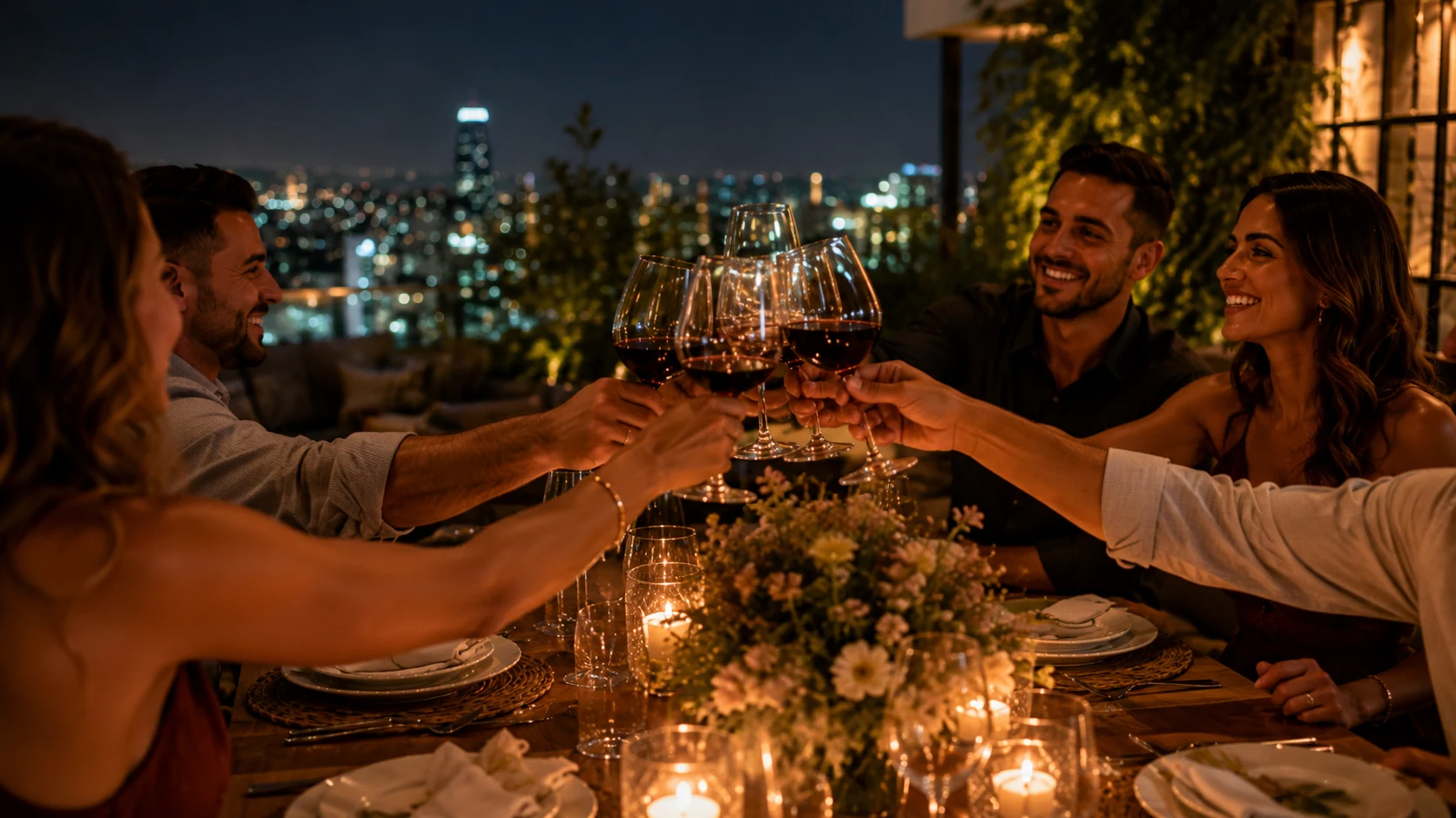 Brinde em cobertura ou área gourmet para aniversário adulto em BH.