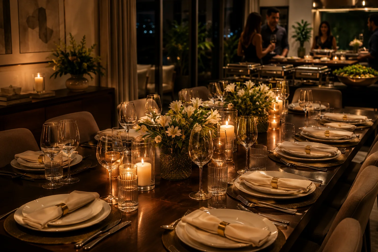 Mesa de jantar elegante para evento em Belo Horizonte