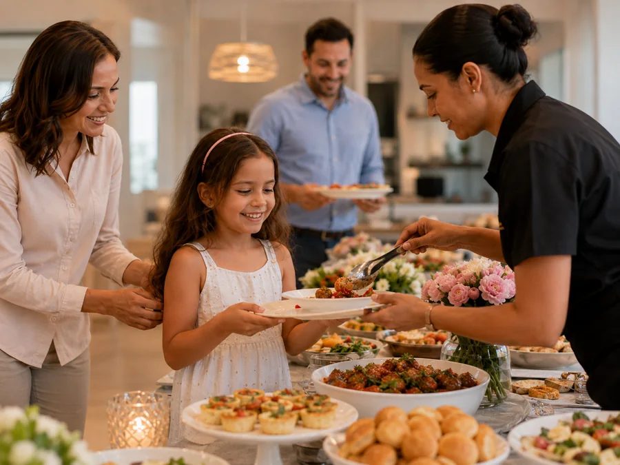 Serviço de buffet infantil em casa com atendimento à criança