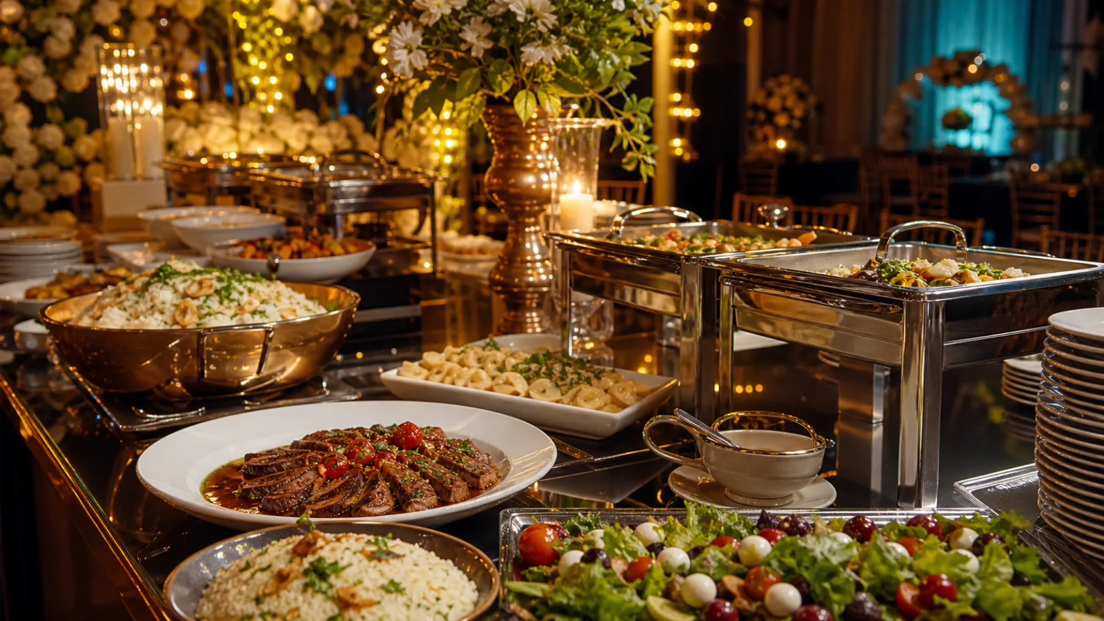 Jantar completo para festa de 15 anos em BH com buffet elegante
