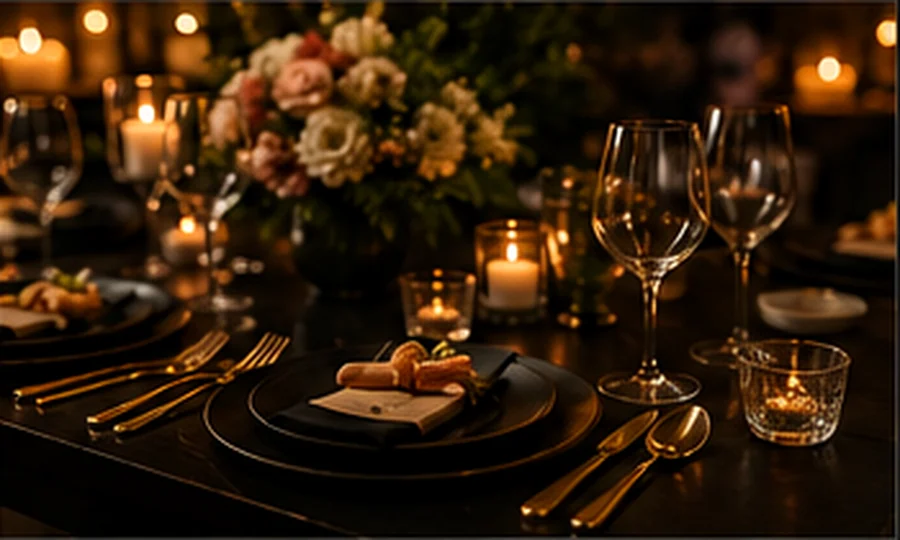 Mesa posta elegante para aniversário adulto pequeno